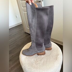Lucky Brand Gray Suede Knee-High Boots